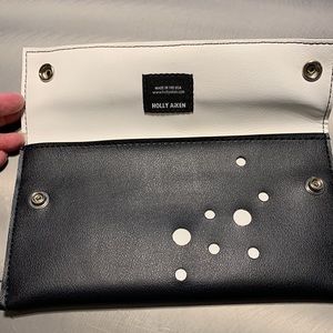 Holly Aiken Slim Black Blast Dots Vinyl Clutch/Wallet